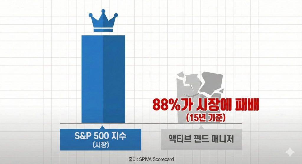 1. 전문가 vs 시장 수익률 비교 (SPIVA 데이터)